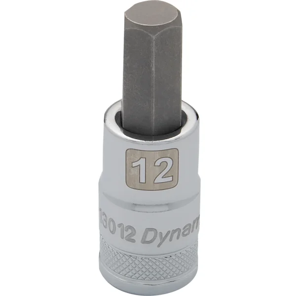 Dynamic Tools 1/2" Drive Metric Hex Head, 6mm Bit Standard Length, Chrome Finish Socket (D013006)