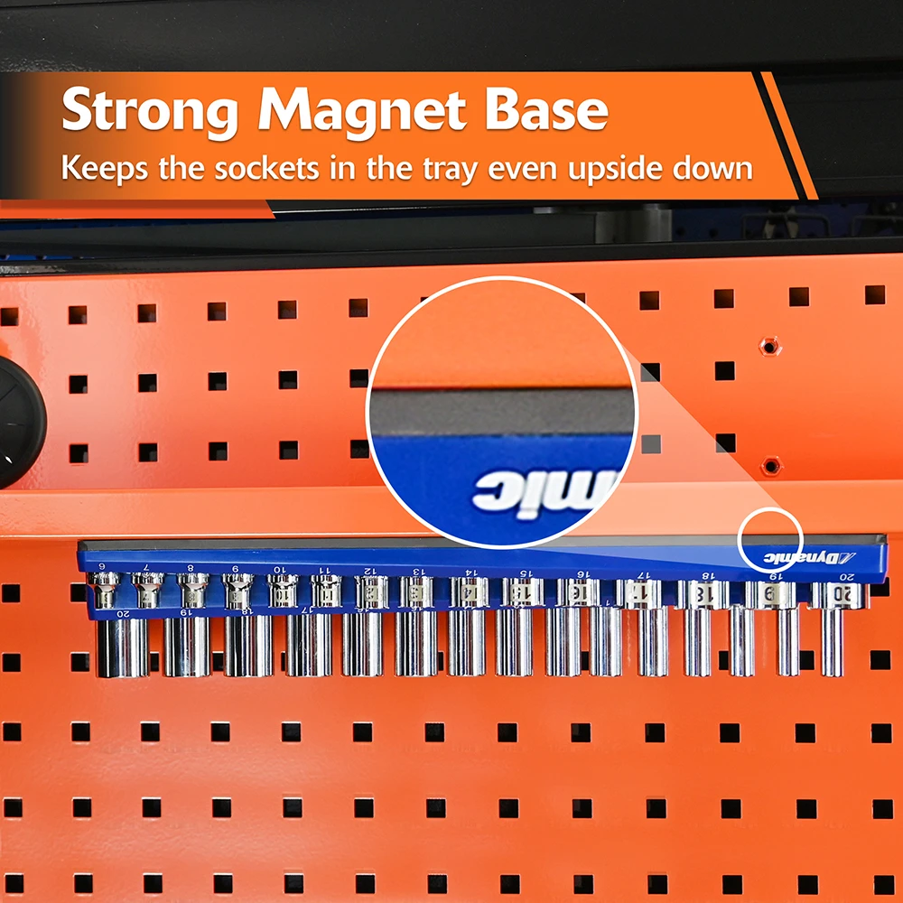 Dynamic Tools 1/2" Drive Metric Magnetic, 19 Socket Organizer (D029005) — product image 3