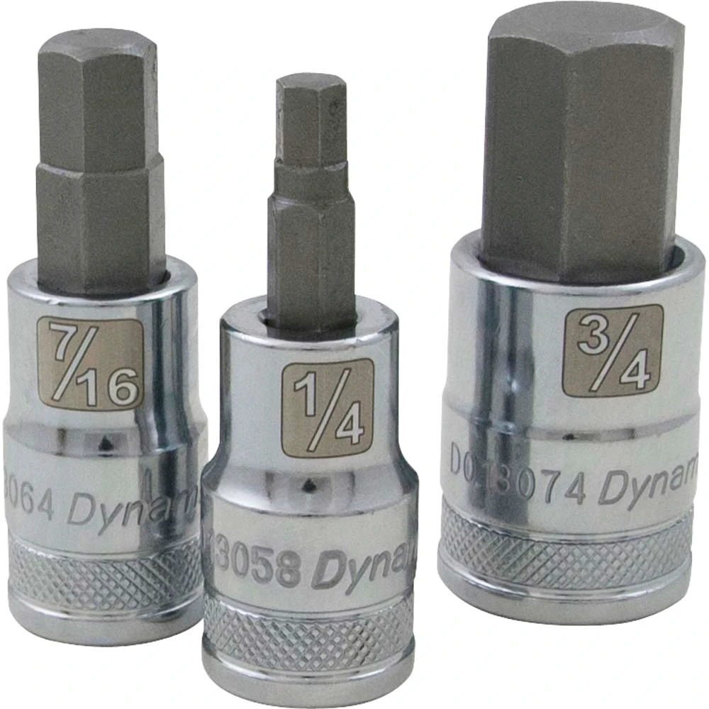 Dynamic Tools 1/2" Drive SAE Hex Head, 9/16" Bit Standard Length, Chrome Finish Socket (D013068) — product image 3
