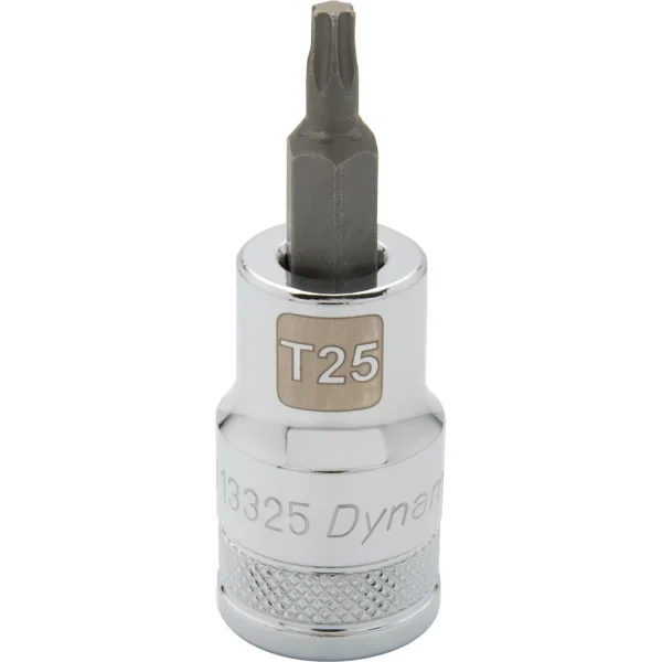 Dynamic Tools 1/2" Drive Torx® Head, T25 Bit Regular Length, Chrome Finish Socket (D013325)