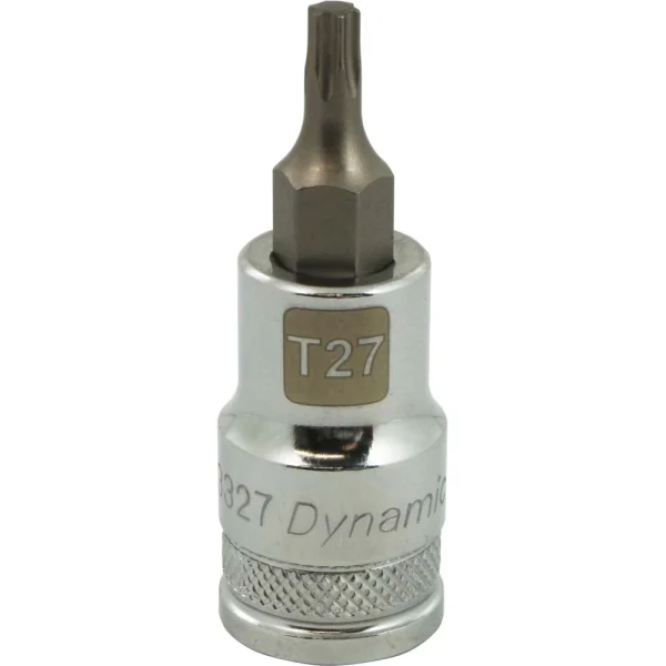 Dynamic Tools 1/2" Drive Torx® Head, T27 Bit Regular Length, Chrome Finish Socket (D013327)