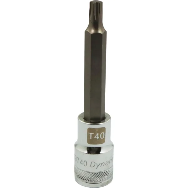 Dynamic Tools 1/2" Drive Torx® Head, T40 Long Bit, Chrome Finish Socket (D013740)