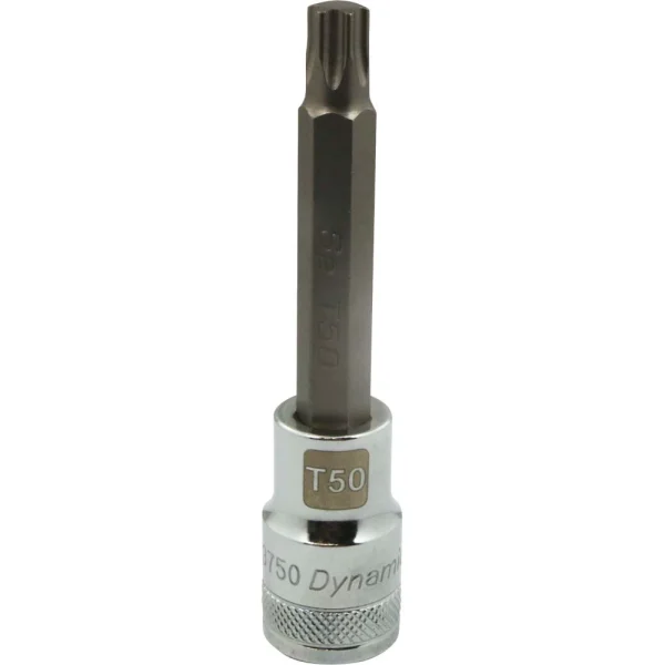 Dynamic Tools 1/2" Drive Torx® Head, T50 Long Bit, Chrome Finish Socket (D013750)