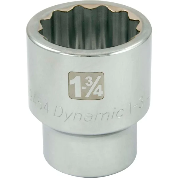Dynamic Tools 1-3/4" X 1" Drive, 12 Point Standard Length, Chrome Socket (D099454)