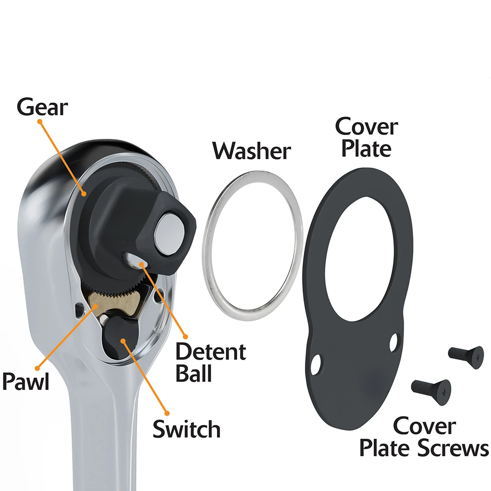 Dynamic Tools 1/4" Drive 108-Tooth Chrome Ratchet (D001309) — product image 8