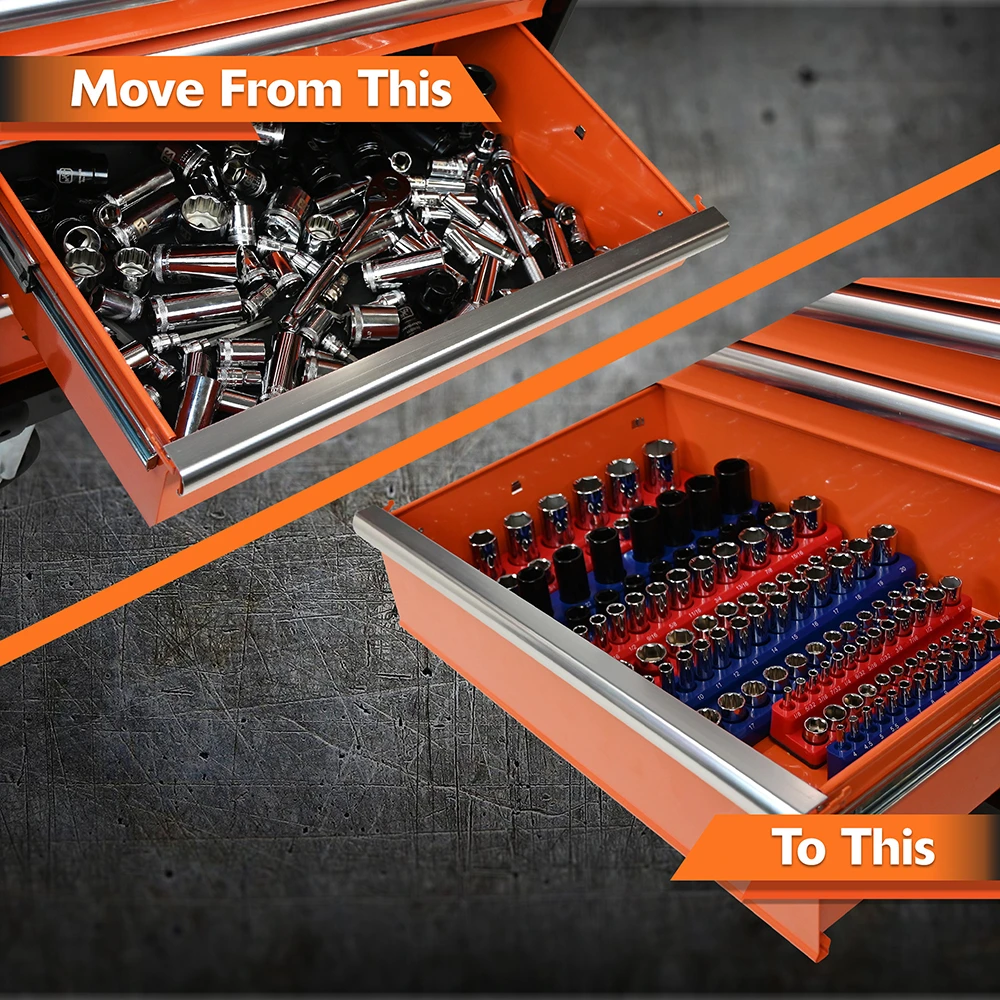 Dynamic Tools 1/4" Drive Metric Magnetic, 26 Socket Organizer (D029001) — product image 8