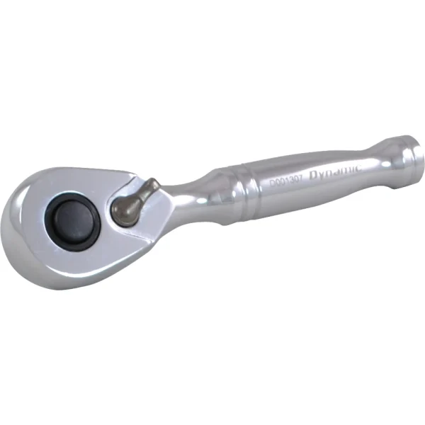 Dynamic Tools 1/4" Drive Stubby 48 Tooth Ratchet, Chrome Finish, 3.5" Long (D001307)