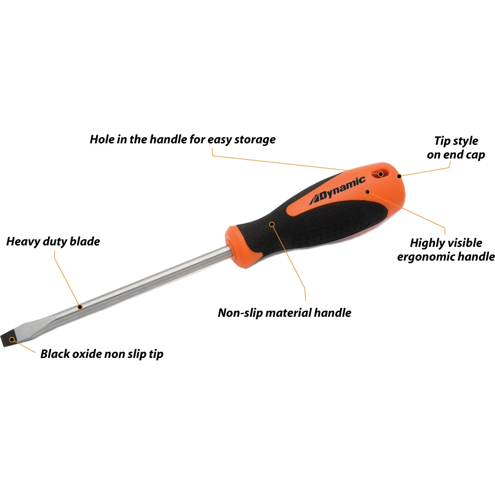 Dynamic Tools 1/4" Slotted Screwdriver, Comfort Grip Handle (D062004) — product image 8