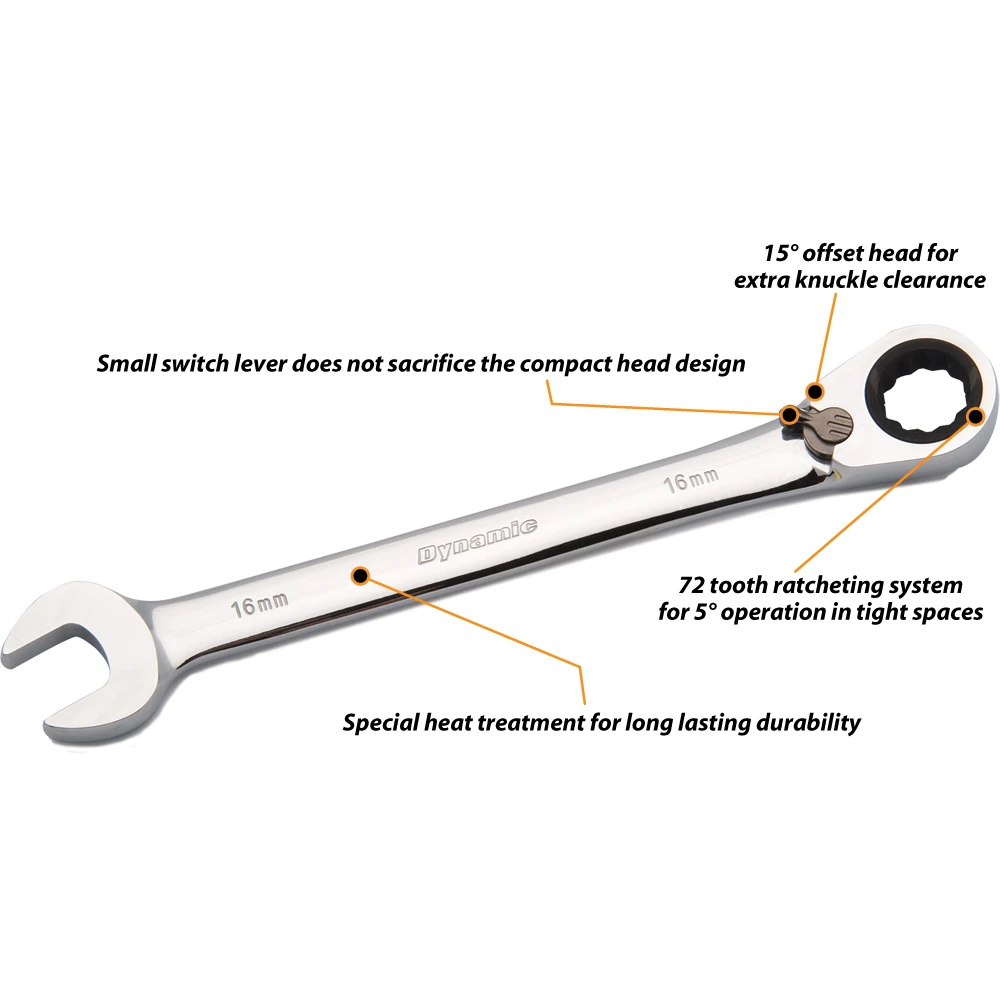 Dynamic Tools 10mm Reversible Combination Ratcheting Wrench (D076110) — product image 3