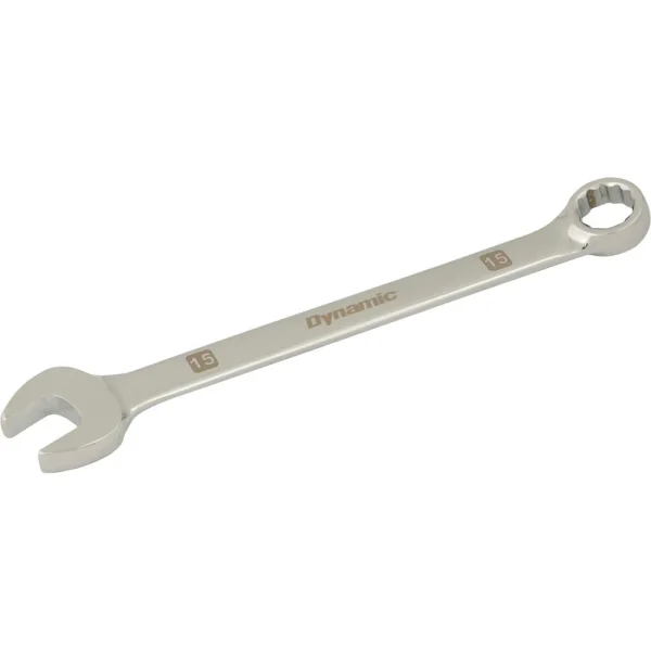 Dynamic Tools 15mm 12 Point Combination Wrench, Mirror Chrome Finish (D074115)