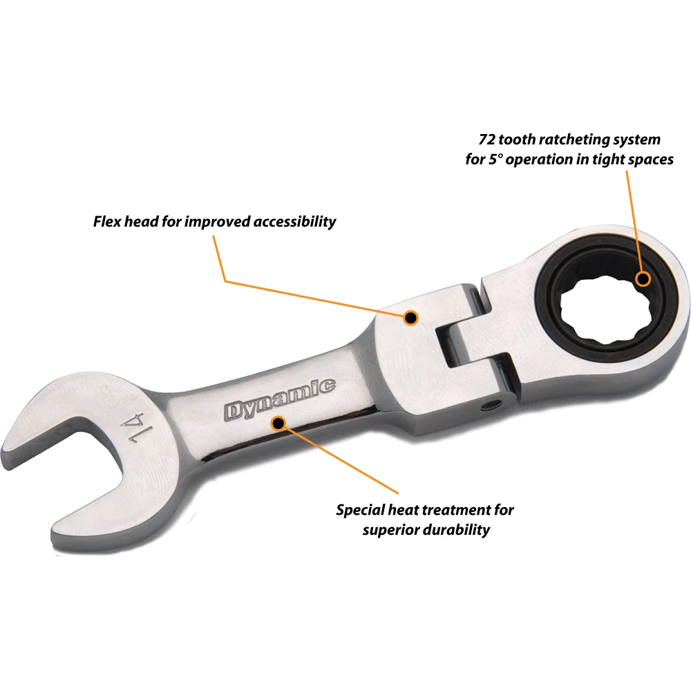 Dynamic Tools 16mm Stubby Flex Head Ratcheting Wrench (D076316) — product image 3