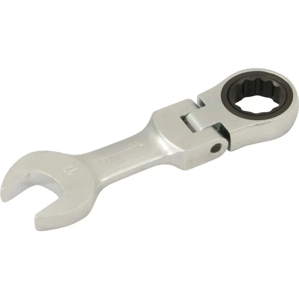 Dynamic Tools 17mm Stubby Flex Head Ratcheting Wrench (D076317)