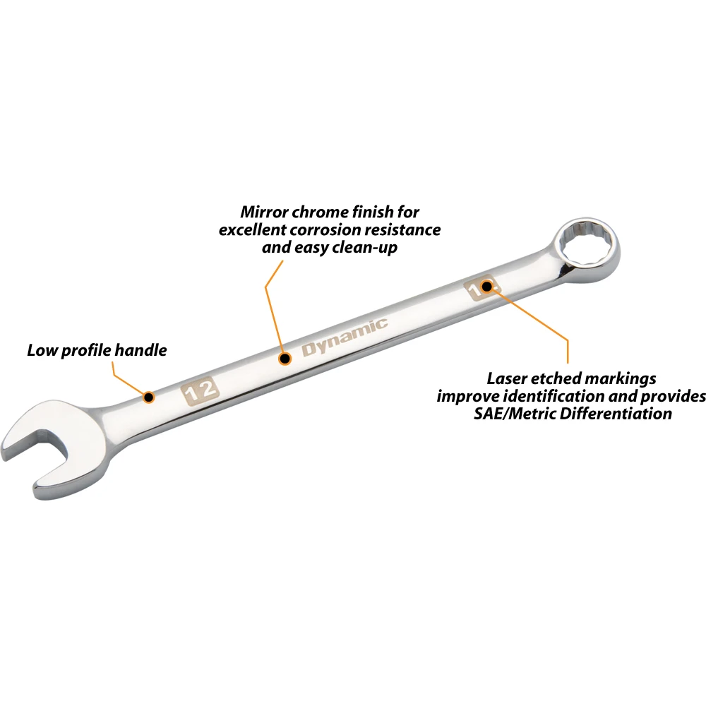 Dynamic Tools 18mm 12 Point Combination Wrench, Mirror Chrome Finish (D074118) — product image 3