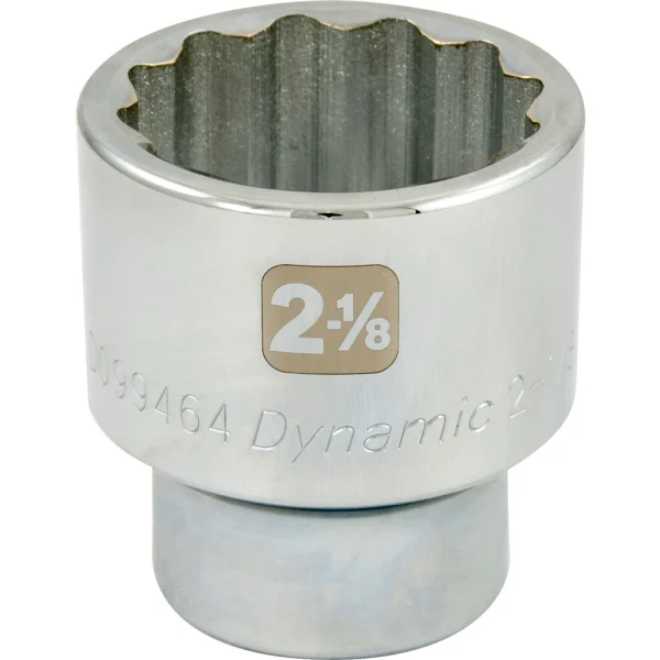 Dynamic Tools 2-1/8" X 1" Drive, 12 Point Standard Length, Chrome Socket (D099464)