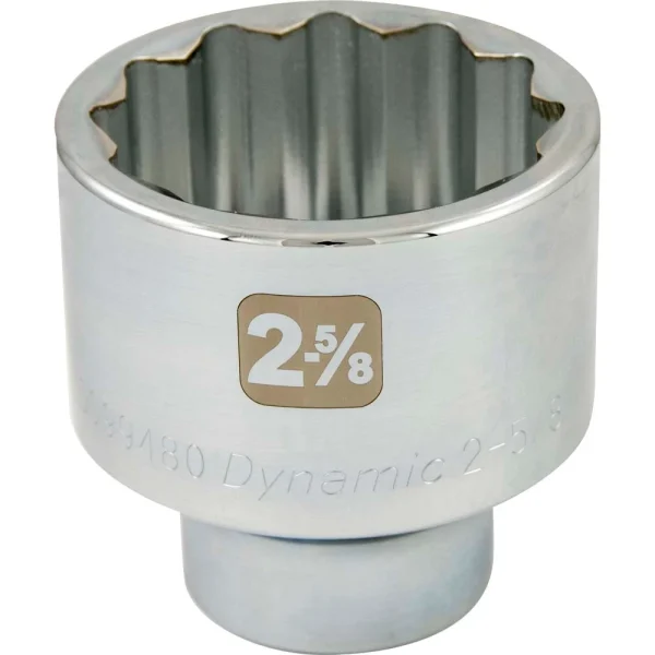 Dynamic Tools 2-5/8" X 1" Drive, 12 Point Standard Length, Chrome Socket (D099480)