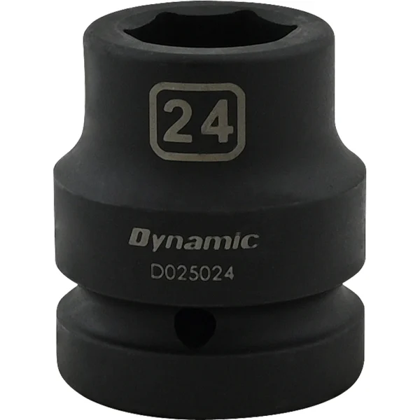 Dynamic Tools 24mm X 1" Drive, 6 Point Standard Length, Impact Socket (D025024)