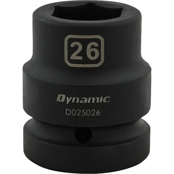 Dynamic Tools 26mm X 1" Drive, 6 Point Standard Length, Impact Socket (D025026)