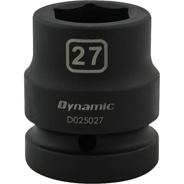 Dynamic Tools 27mm X 1" Drive, 6 Point Standard Length, Impact Socket (D025027)
