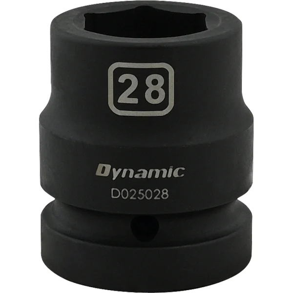 Dynamic Tools 28mm X 1" Drive, 6 Point Standard Length, Impact Socket (D025028)