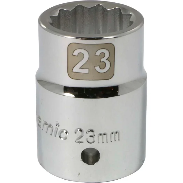 Dynamic Tools 3/4" Drive 12 Point Metric, 23mm Standard Length, Chrome Finish Socket (D022123)