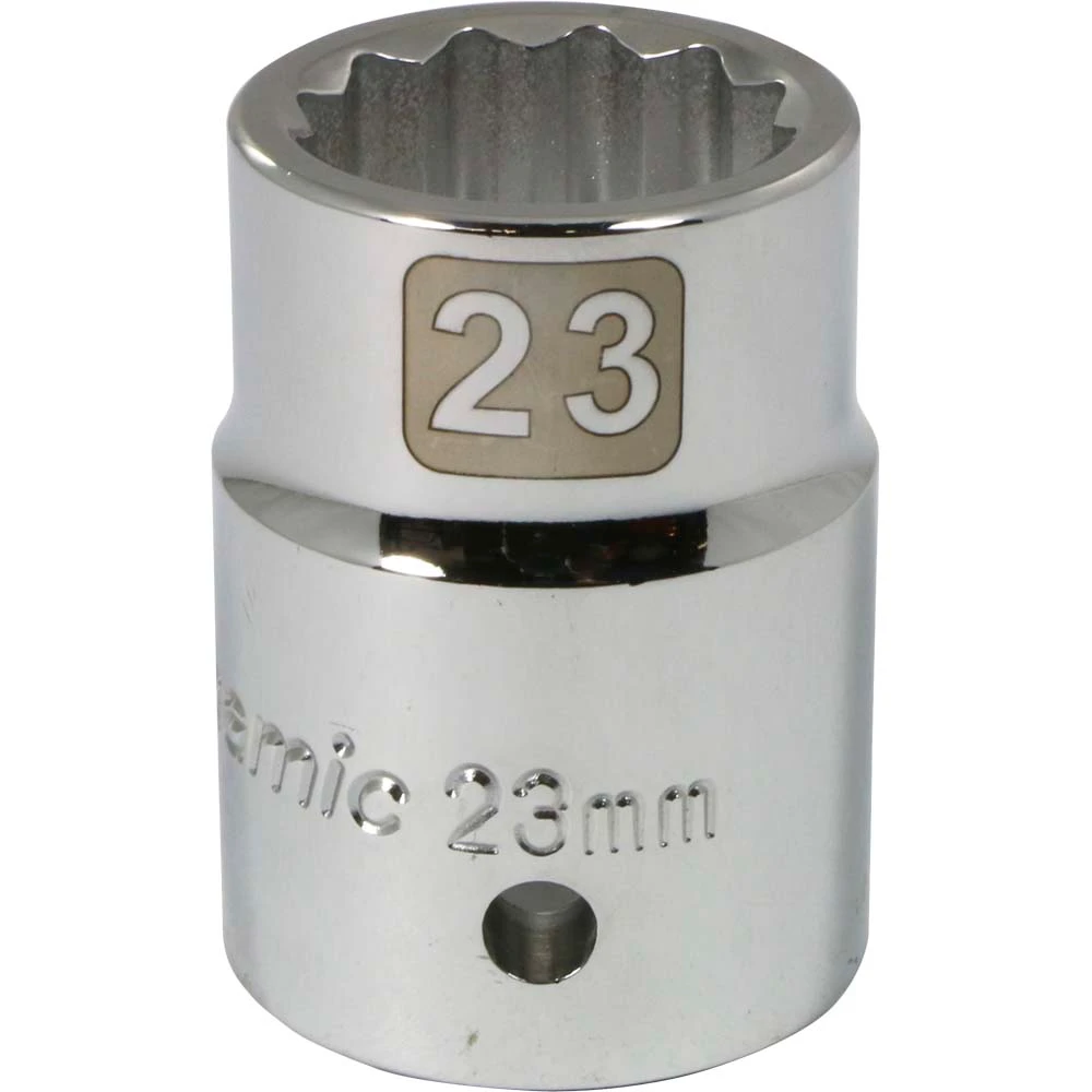 Dynamic Tools 3/4" Drive 12 Point Metric, 23mm Standard Length, Chrome Finish Socket (D022123)