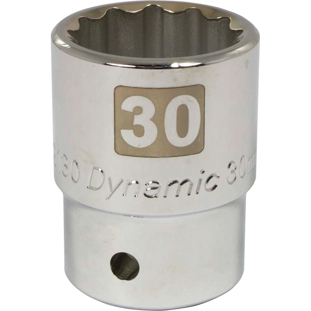Dynamic Tools 3/4" Drive 12 Point Metric, 30mm Standard Length, Chrome Finish Socket (D022130)