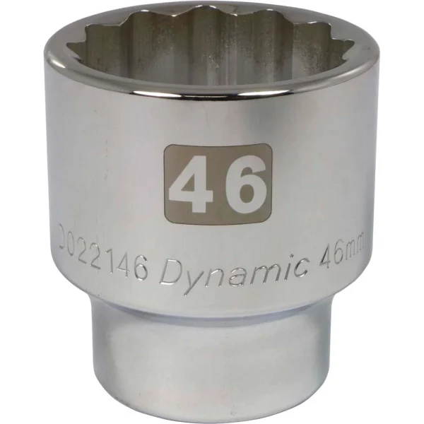 Dynamic Tools 3/4" Drive 12 Point Metric, 46mm Standard Length, Chrome Finish Socket (D022146)