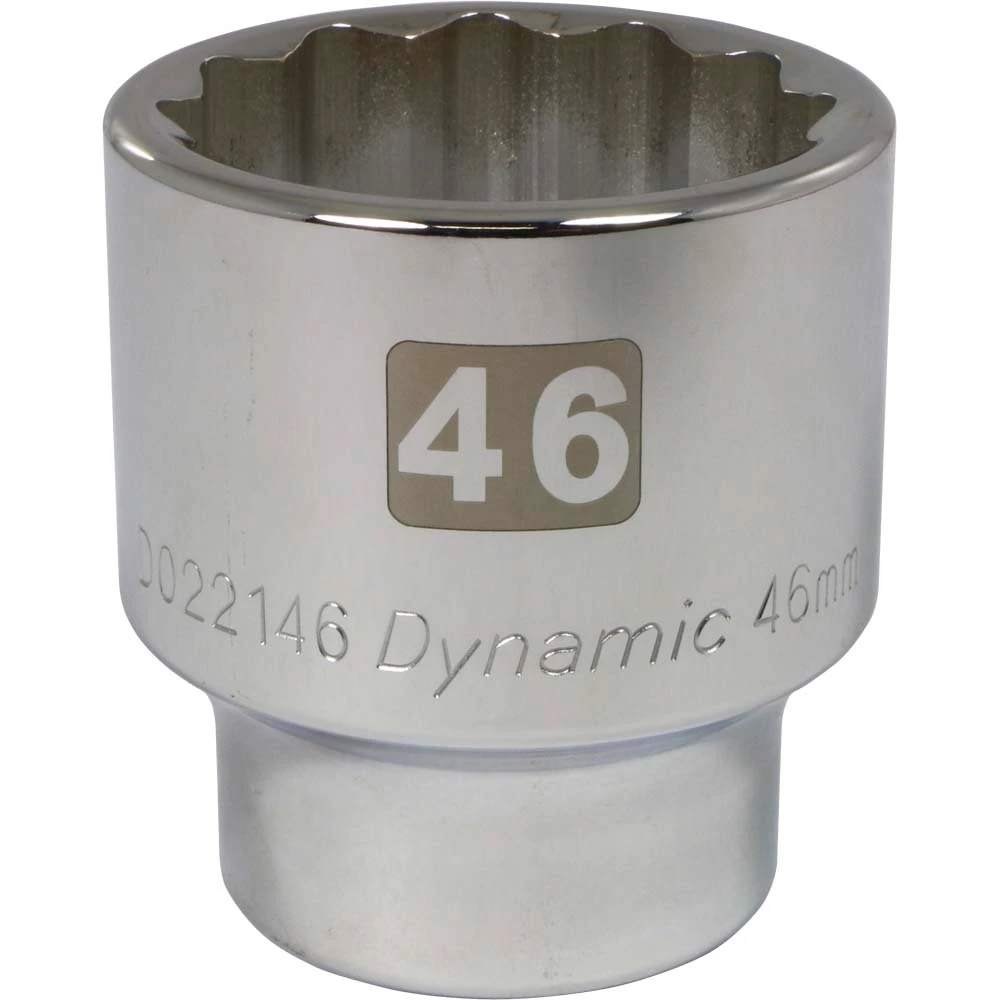 Dynamic Tools 3/4" Drive 12 Point Metric, 46mm Standard Length, Chrome Finish Socket (D022146)