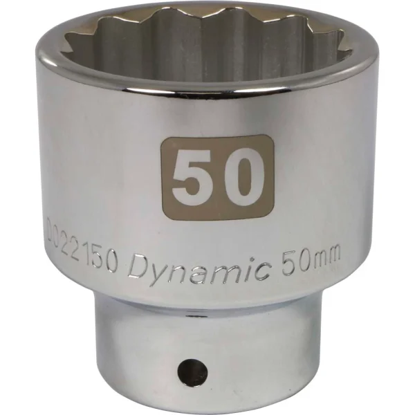 Dynamic Tools 3/4" Drive 12 Point Metric, 50mm Standard Length, Chrome Finish Socket (D022150)