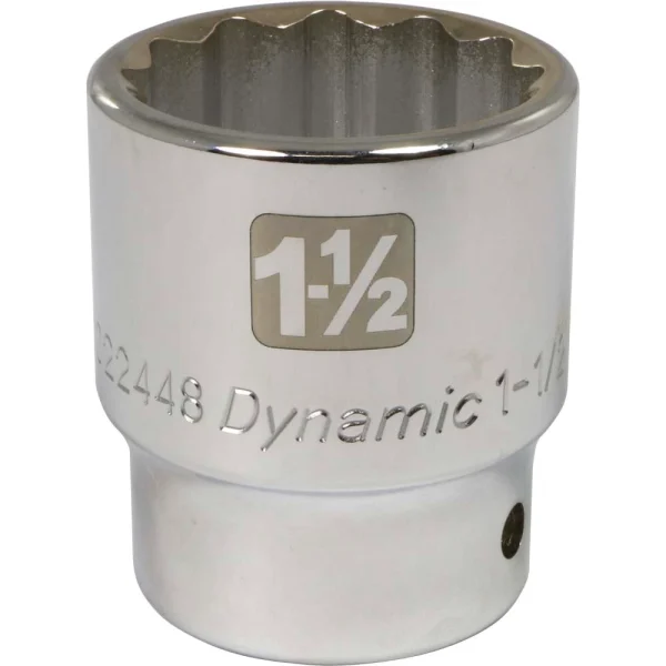 Dynamic Tools 3/4" Drive 12 Point SAE, 1-1/2" Standard Length, Chrome Finish Socket (D022448)