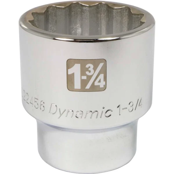 Dynamic Tools 3/4" Drive 12 Point SAE, 1-3/4" Standard Length, Chrome Finish Socket (D022456)