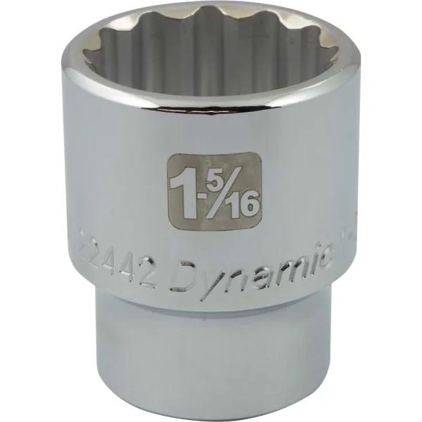 Dynamic Tools 3/4" Drive 12 Point SAE, 1-5/16" Standard Length, Chrome Finish Socket (D022442)