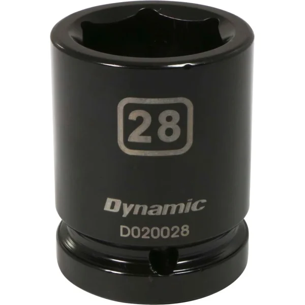 Dynamic Tools 3/4" Drive 6 Point Metric, 28mm Standard Length, Impact Socket (D020028)