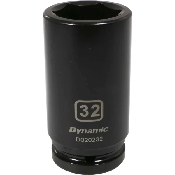 Dynamic Tools 3/4" Drive 6 Point Metric, 32mm Deep Length, Impact Socket (D020232)