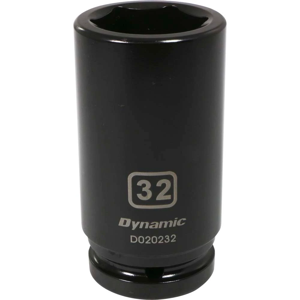 Dynamic Tools 3/4" Drive 6 Point Metric, 32mm Deep Length, Impact Socket (D020232)