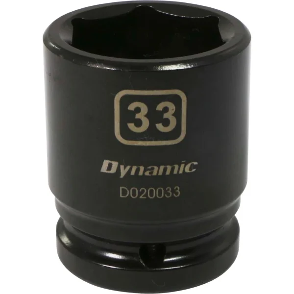 Dynamic Tools 3/4" Drive 6 Point Metric, 33mm Standard Length, Impact Socket (D020033)