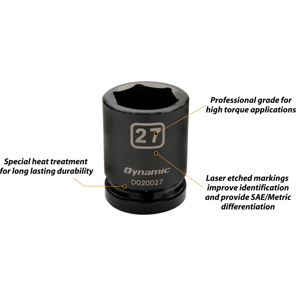 Dynamic Tools 3/4" Drive 6 Point Metric, 33mm Standard Length, Impact Socket (D020033) — product image 3