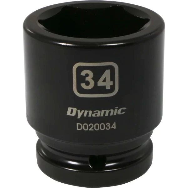 Dynamic Tools 3/4" Drive 6 Point Metric, 34mm Standard Length, Impact Socket (D020034)
