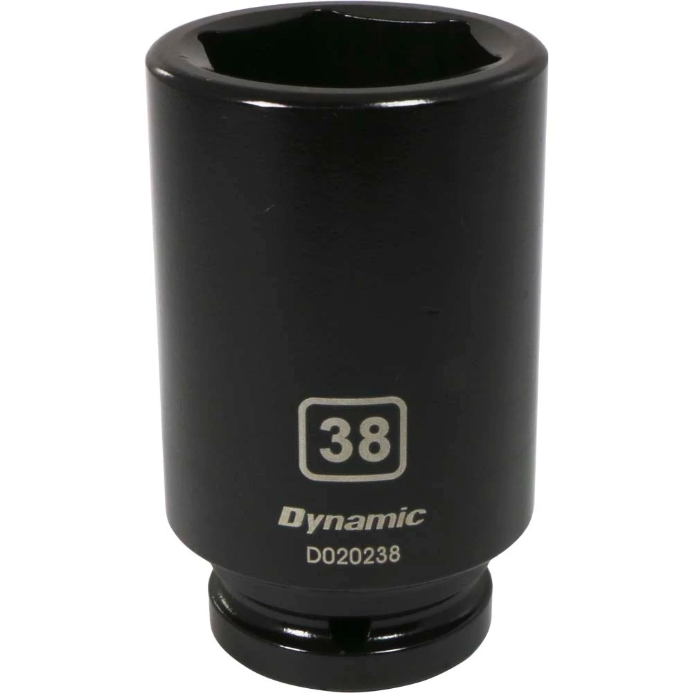 Dynamic Tools 3/4" Drive 6 Point Metric, 38mm Deep Length, Impact Socket (D020238)