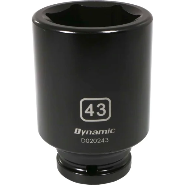 Dynamic Tools 3/4" Drive 6 Point Metric, 43mm Deep Length, Impact Socket (D020243)