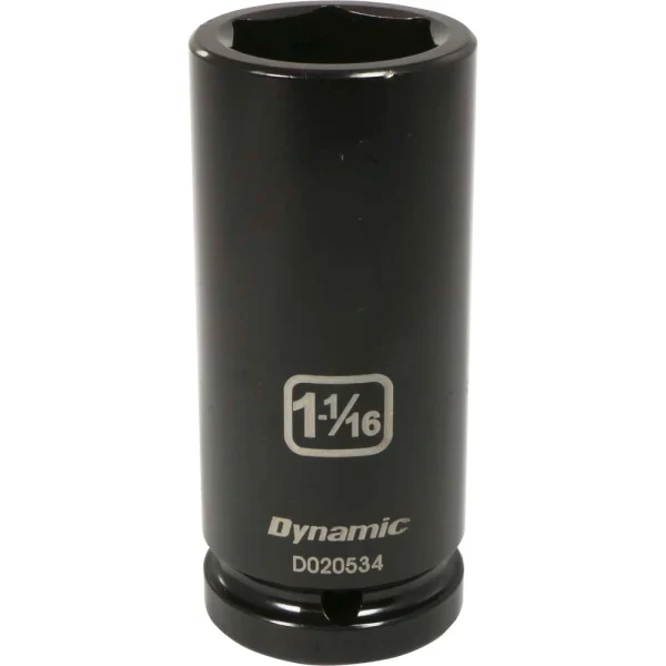 Dynamic Tools 3/4" Drive 6 Point SAE, 1-1/16" Deep Length, Impact Socket (D020534)