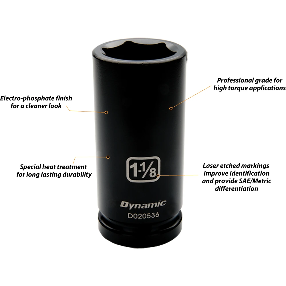 Dynamic Tools 3/4" Drive 6 Point SAE, 1-1/2" Deep Length, Impact Socket (D020548) — product image 3