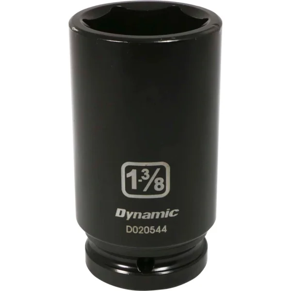 Dynamic Tools 3/4" Drive 6 Point SAE, 1-3/8" Deep Length, Impact Socket (D020544)