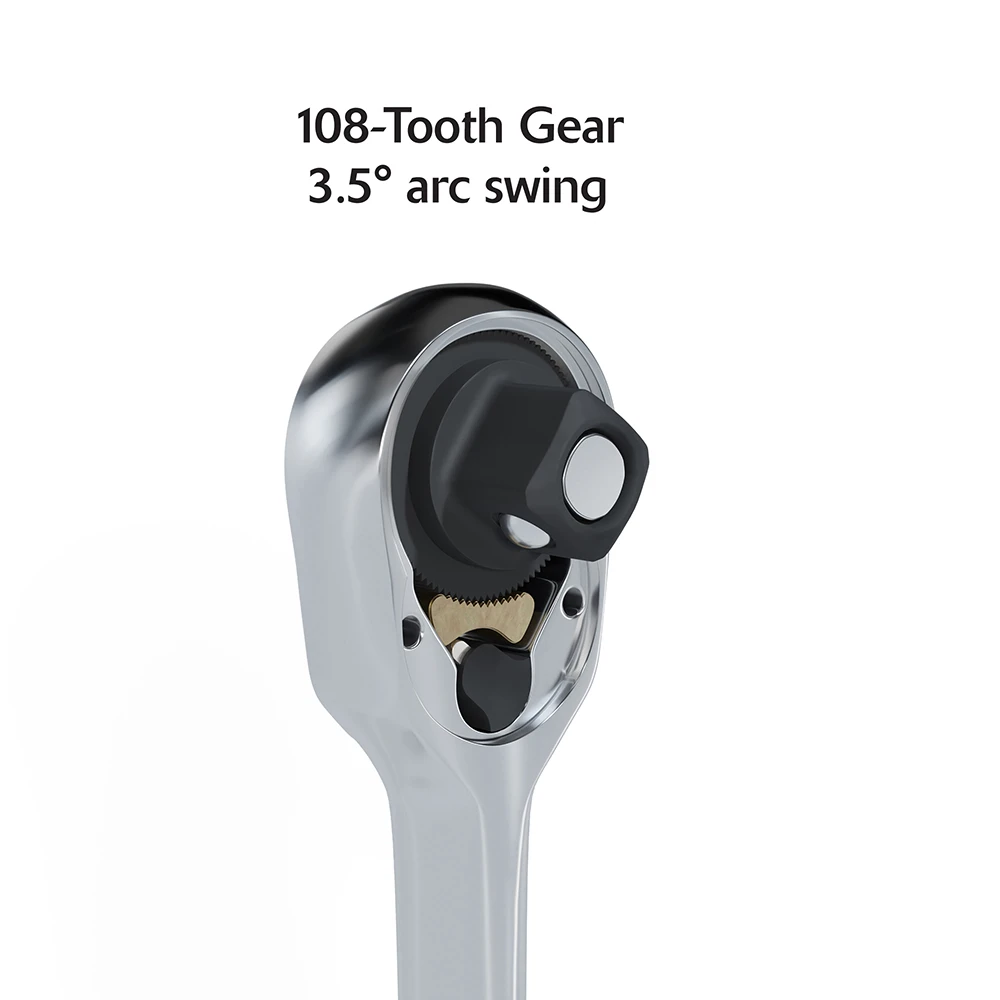 Dynamic Tools 3/8" Drive 108-Tooth Chrome Ratchet (D005309) — product image 9