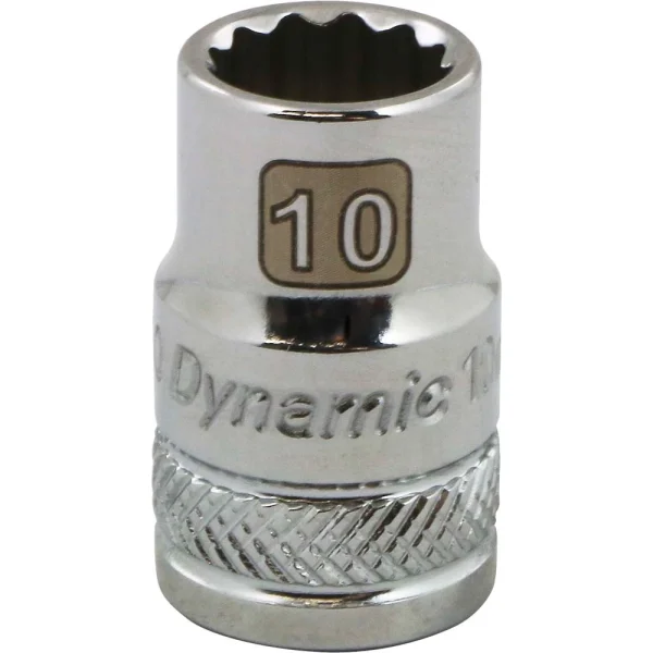 Dynamic Tools 3/8" Drive 12 Point Metric, 10mm Standard Length, Chrome Finish Socket (D009110)