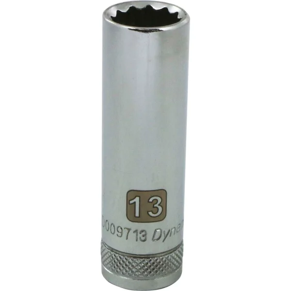 Dynamic Tools 3/8" Drive 12 Point Metric, 13mm Deep Length, Chrome Finish Socket (D009713)