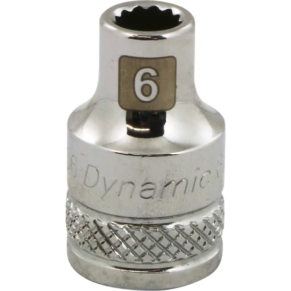 Dynamic Tools 3/8" Drive 12 Point Metric, 6mm Standard Length, Chrome Finish Socket (D009106)