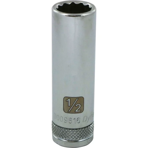 Dynamic Tools 3/8" Drive 12 Point SAE, 1/2" Deep Length, Chrome Finish Socket (D009616)