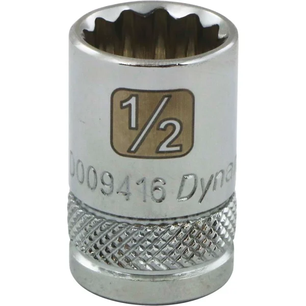 Dynamic Tools 3/8" Drive 12 Point SAE, 1/2" Standard Length, Chrome Finish Socket (D009416)