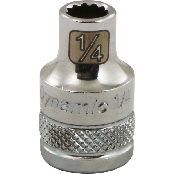 Dynamic Tools 3/8" Drive 12 Point SAE, 1/4" Standard Length, Chrome Finish Socket (D009408)